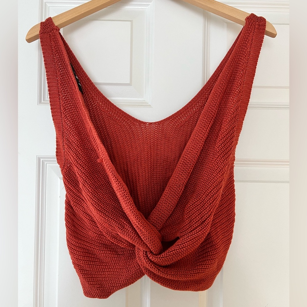 Lulus knit cross back crop top